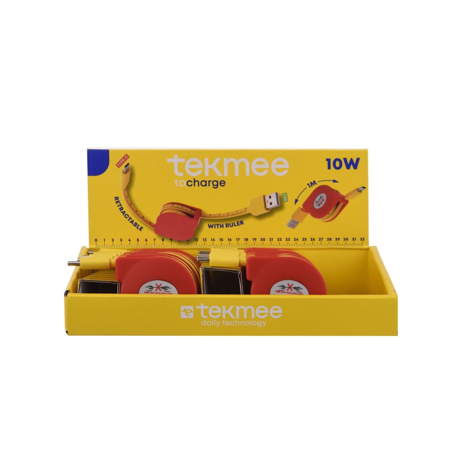 Tekmee Einziehbares Kabel 1 M - USB/TYPE C