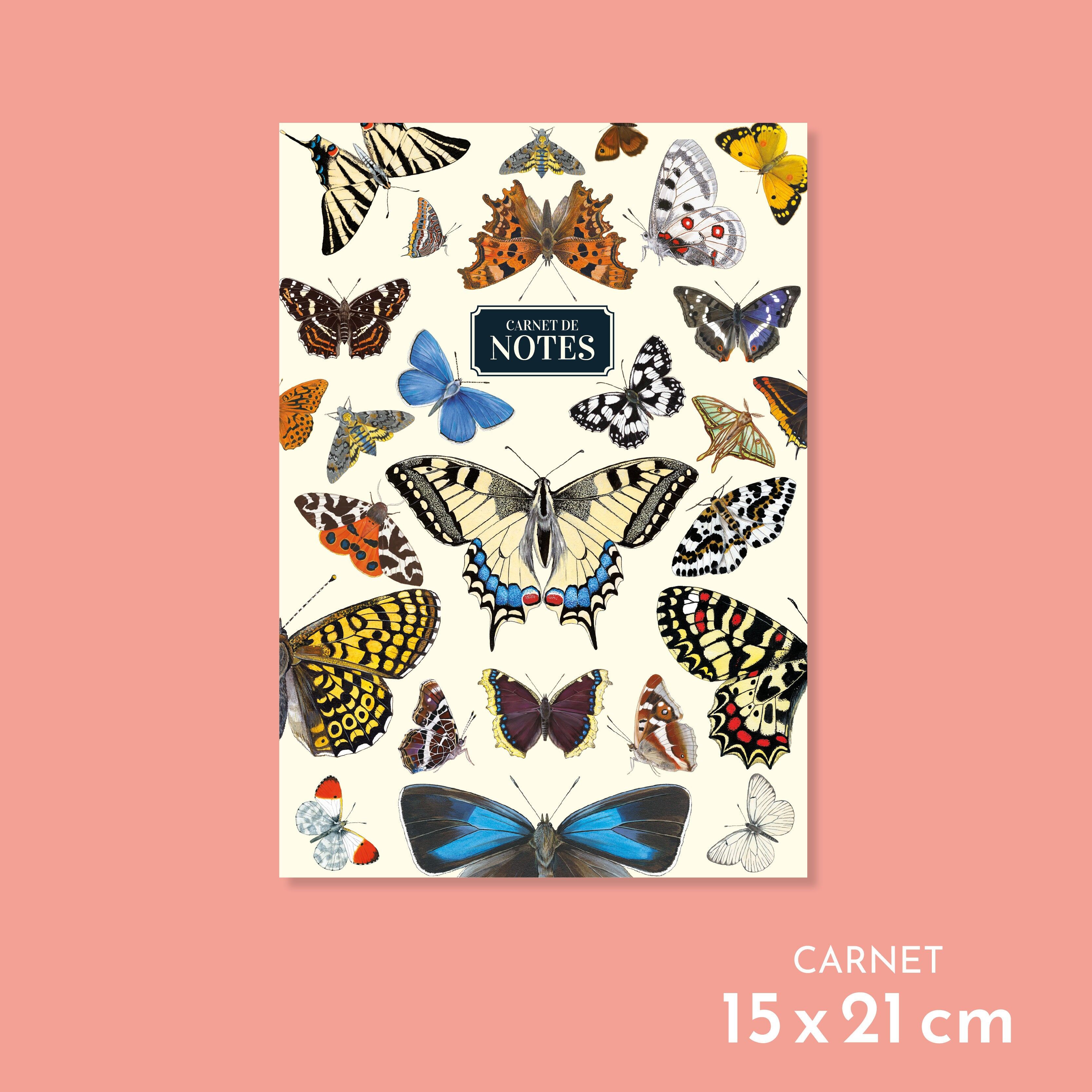 Carnet de notes - Papillons de France - A5 - beige