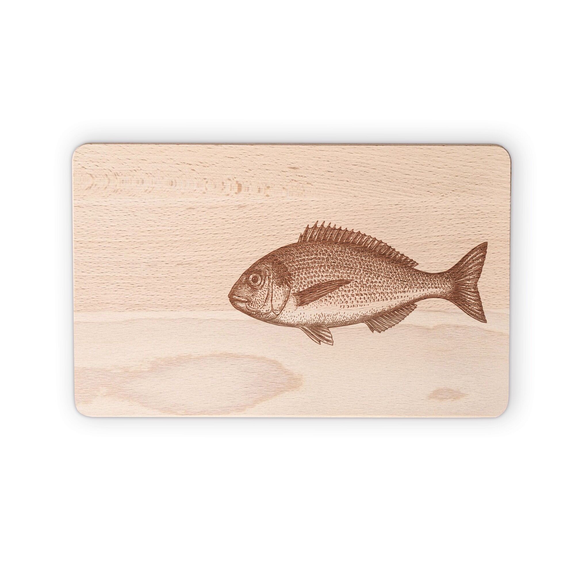 Holzbrettchen mit Gravur "Fischschwarm / Dorade"
