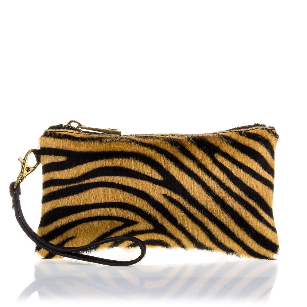 Borsa da donna Mattarello.Vera Pelle Cavallino Tigre Dollaro Colore:Tigre/Nero