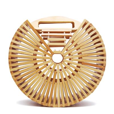 Zubiena handbag made of bamboo wood.Color: Beige