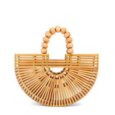 Borsa Zoldana in legno di bambù.Colore: Beige