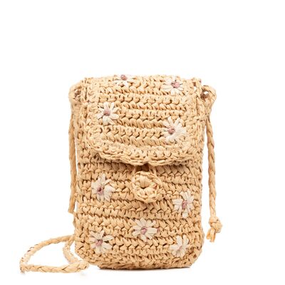 Zero braided paper raffia shoulder bag.Color: Beige