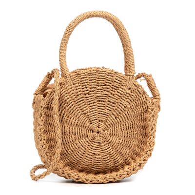 Zenson braided straw shoulder bag.Color: Light Brown