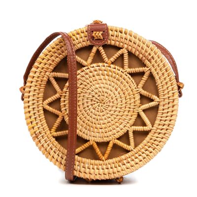 Borsa a tracolla in rattan Zanica.Colore: marrone chiaro