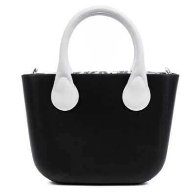 Borsa a mano Villanterio in schiuma EVA con tasca interna stampata. Manici e sacchetto di riempimento intercambiabili.Colore: Nero/Bianco