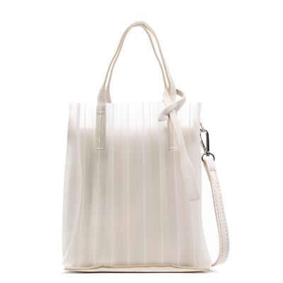 Borsa a mano Villamiroglio, realizzata in silicone traslucido. Borsa interna e tracolla.Colore: Bianco