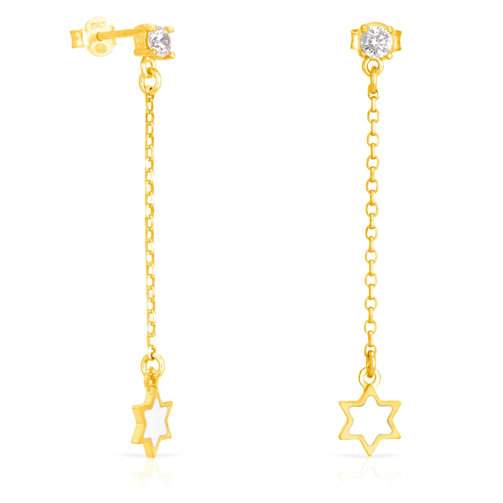 Orecchini a forma di stella in argento sterling 925 Colore: oro/bianco