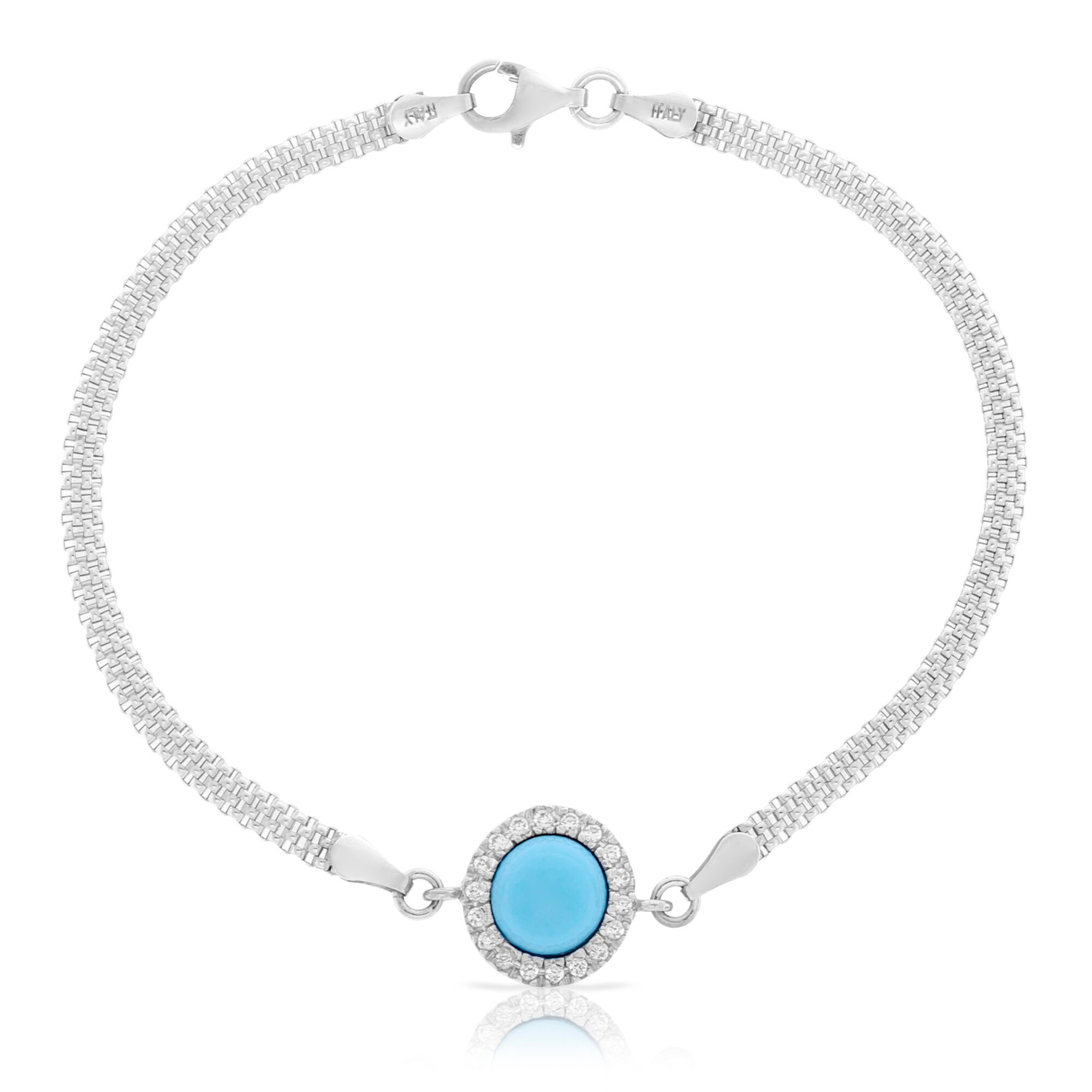 Bracelet en argent sterling 925 Couleur : Argent/Bleu clair