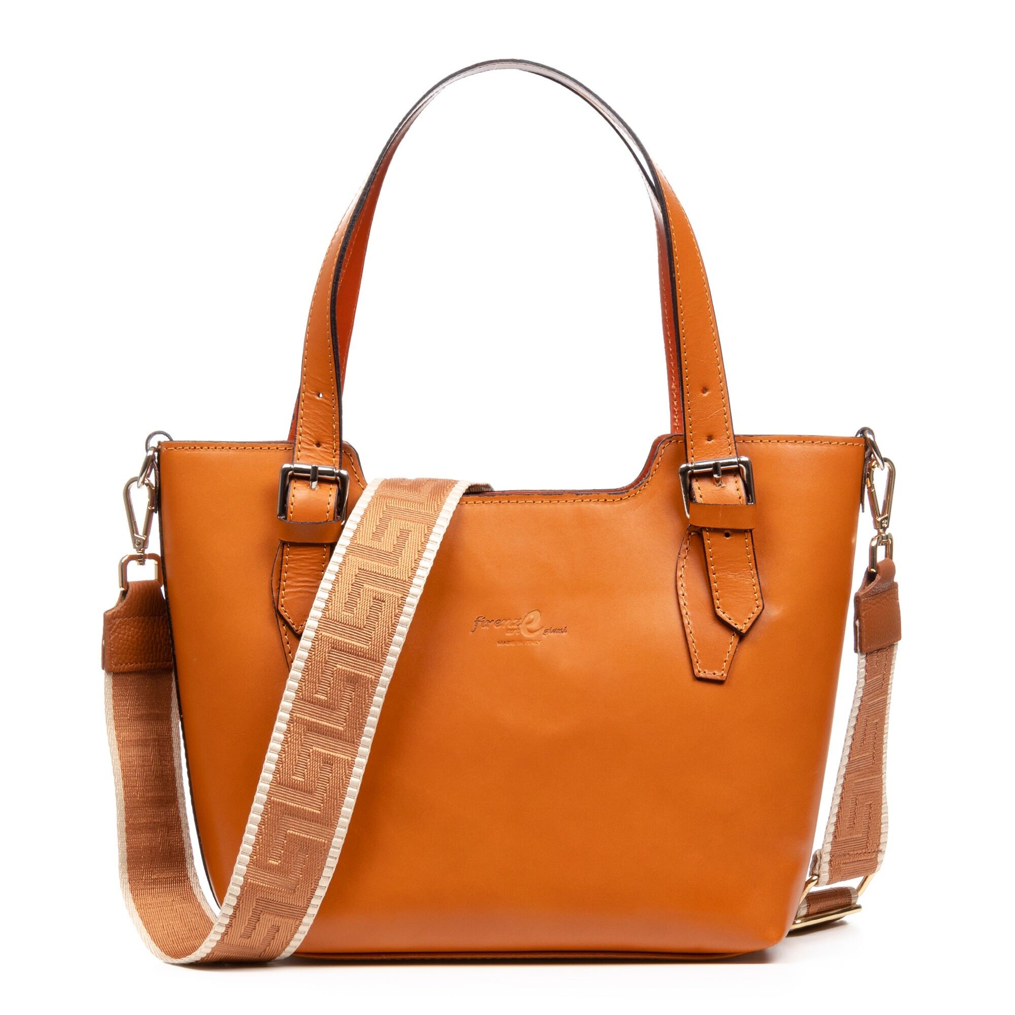 Sac fourre-tout pour femme Arezzo avec deux bandoulières.Tamponato en cuir véritable