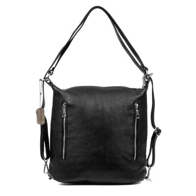 Bagnoli women's backpack and shoulder bag. Genuine Dollaro leather.