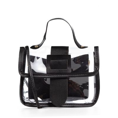 Zeccone mini tote shoulder bag, made of transparent PVC and synthetic leather.