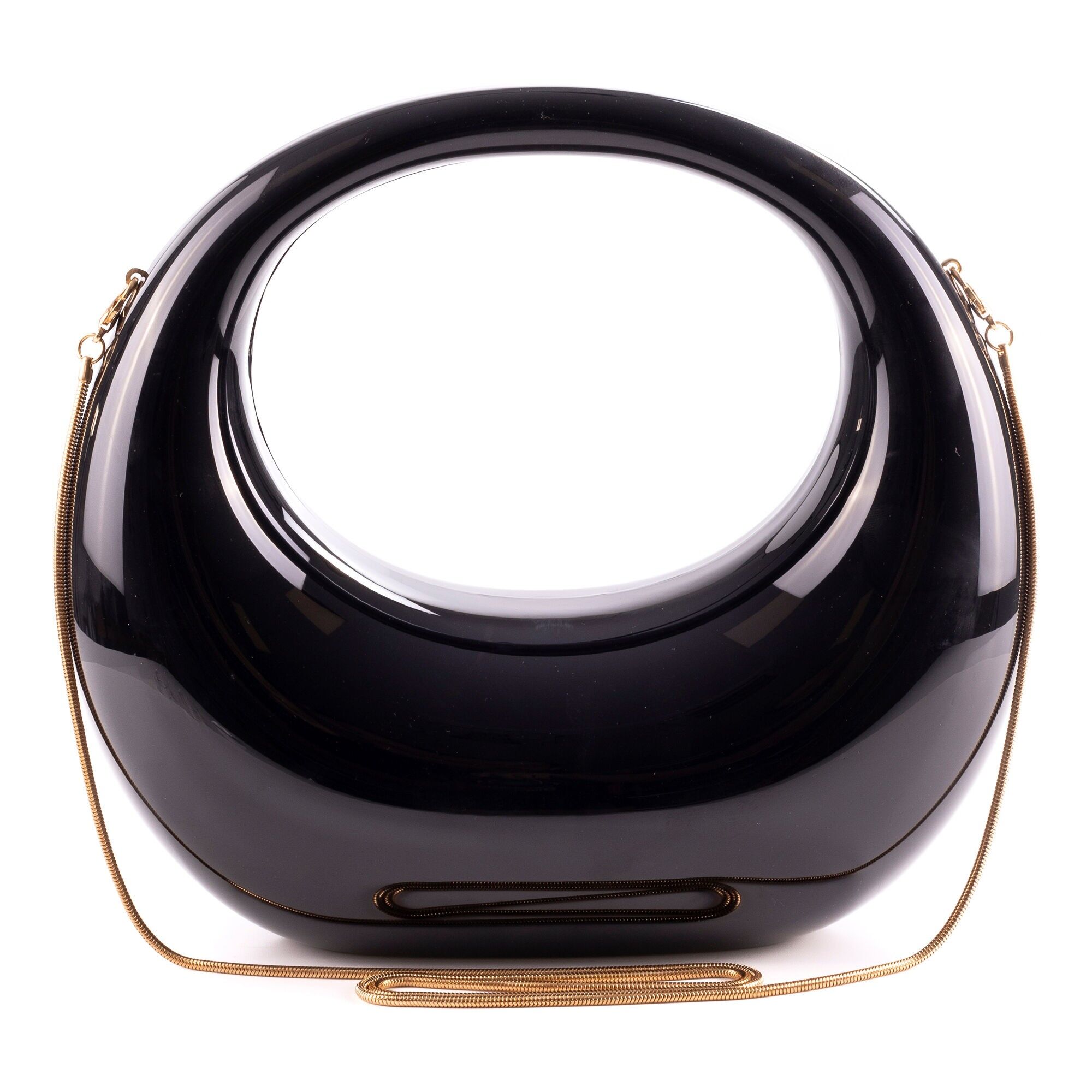 Sac à main rigide moyen Villadose, acrylique brillant.