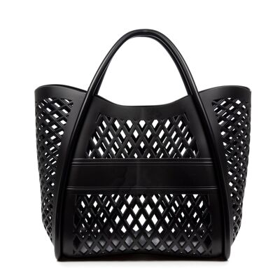 Villamar Shopper basket bag.Perforated PVC with exclusive design