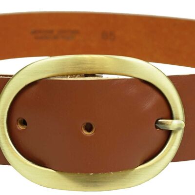 Cintura in pelle con fibbia dorata 2535