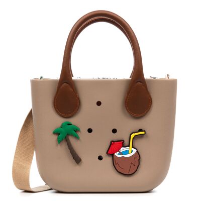 Sac bandoulière en mousse EVA Villaperuccio avec breloques personnalisables et poche intérieure imprimée. Poignées, sangle et sac intérieur interchangeables.