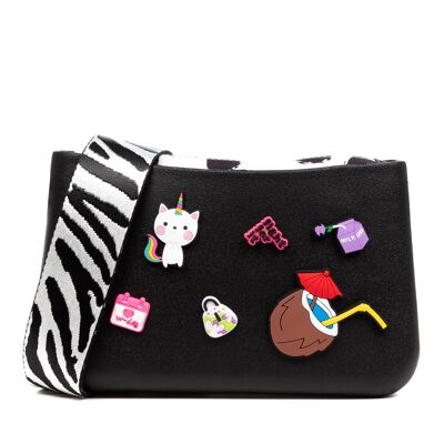 Villareggia shoulder bag, made of EVA foam with an adjustable strap and a printed interior pocket. Interchangeable strap and inner bag.