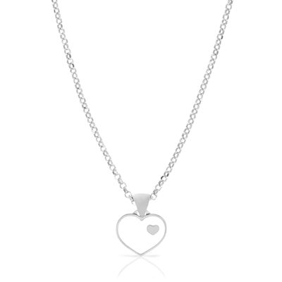 Catena in argento Sterling 925 con ciondolo a forma di cuore