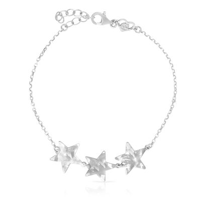 Bracelet en argent sterling 925 avec trois étoiles