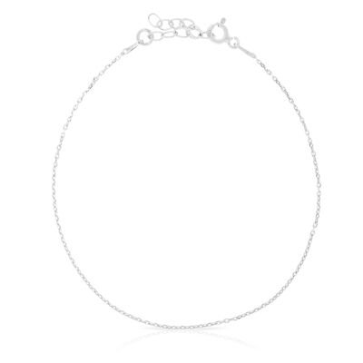 Bracelet en argent sterling 925 avec extension et maillons plats