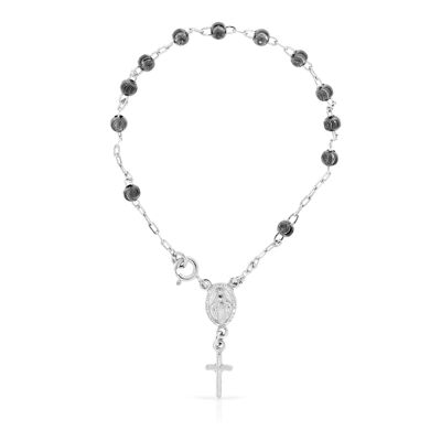 Bracelet chapelet en argent sterling 925 avec perles