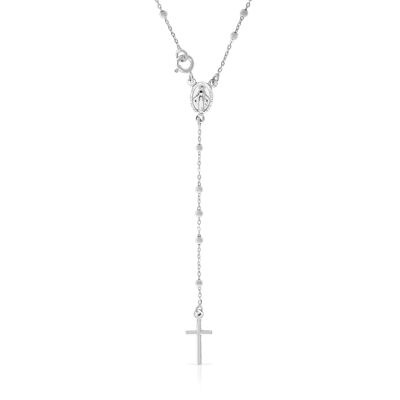 Collier chapelet en argent sterling 925 avec perles en argent