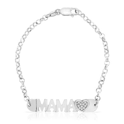 Bracelet en argent sterling 925 avec pendentif MAMA