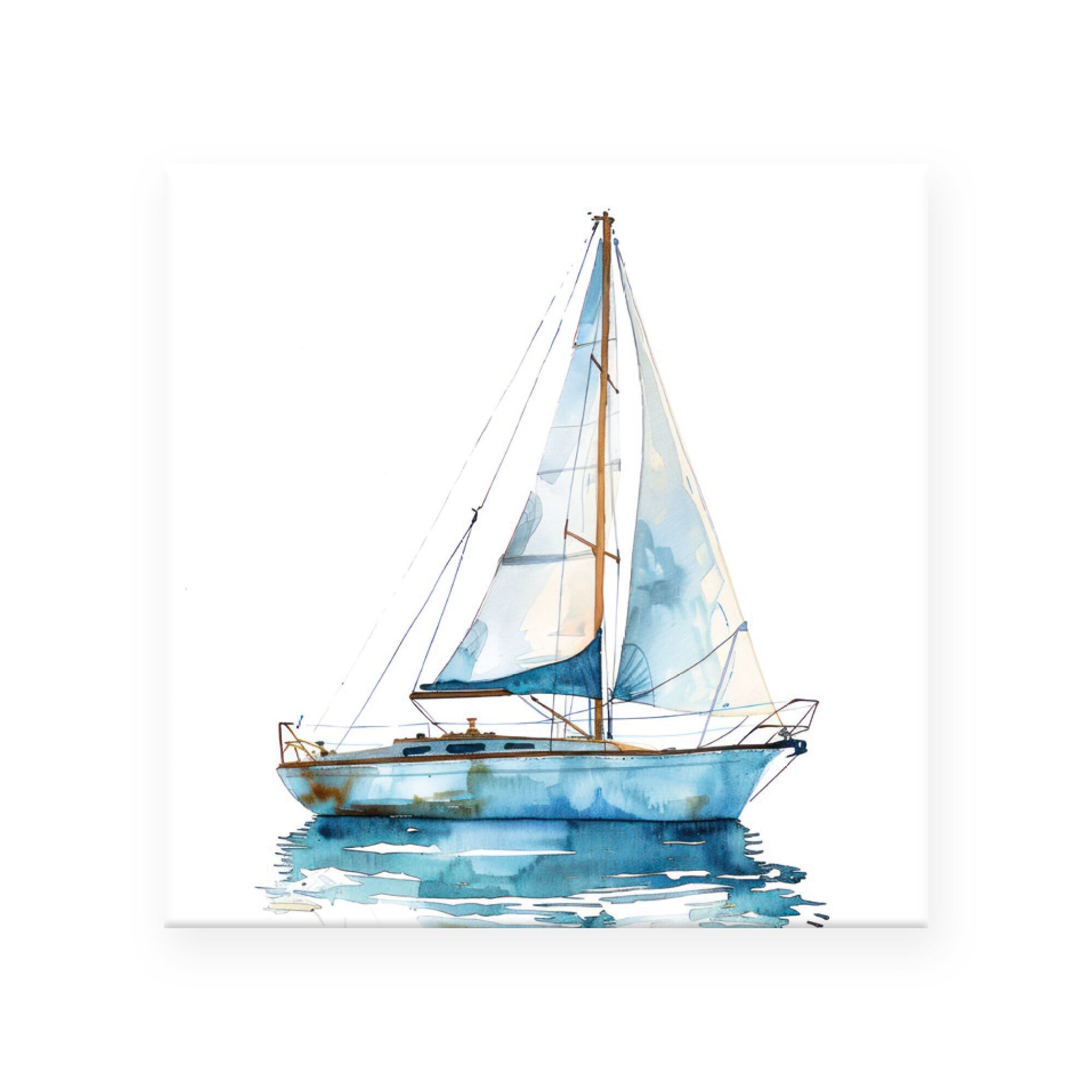 Magnet "Small Sailboat" (5x5cm) – Maritime Dreams