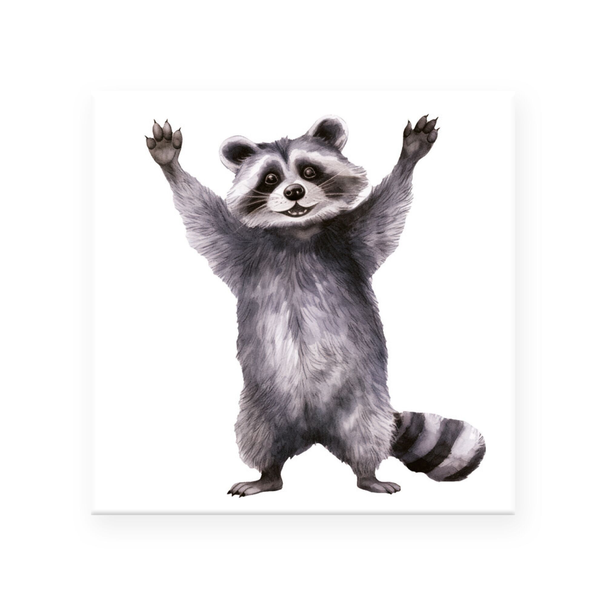 Magnete "Cheeky Raccoon" (5x5cm) – Il piccolo monello