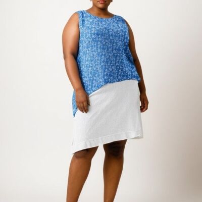 Completo sottoveste blu + top (T22317)