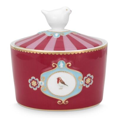 PIP - Sugar bowl Love Birds Medallion Red / Pink 300ml