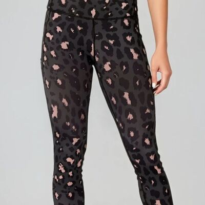 Legging taille haute 7/8 léopard blush