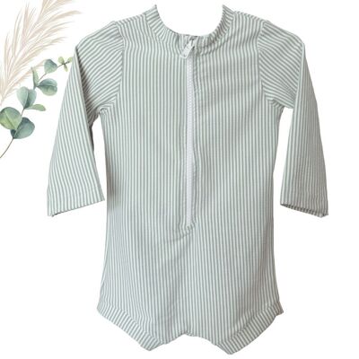 Baby Long Sleeve Seersucker Swim Romper