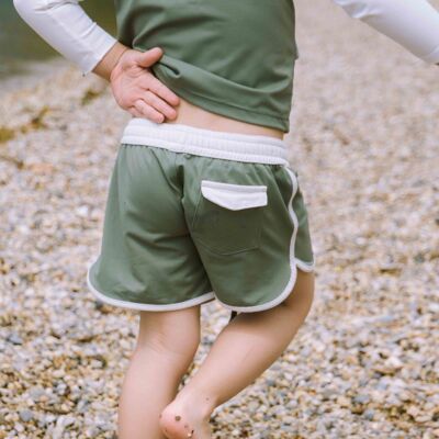 Pantaloncini da bagno anti-UV color cachi
