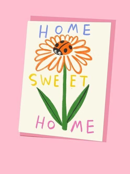 Tarjeta de felicitación "Dulce hogar, mariquita"