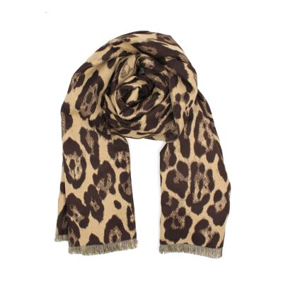 Thick leopard print scarf