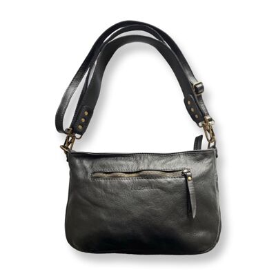 Bolso baguette SAM de piel auténtica de vacuno color coñac