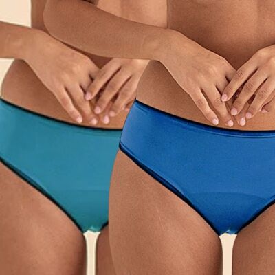 Confezione: 2 bikini mestruali (SOLO SLIP) per adolescenti con flusso abbondante Céline.
