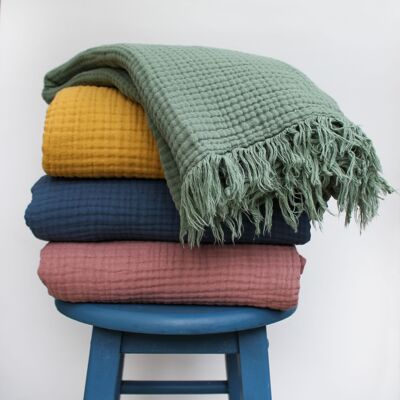 Soft cotton muslin throw towel
