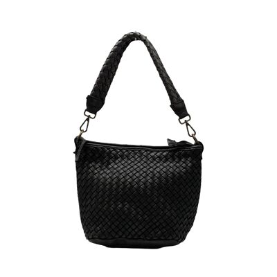 BOLSO CUBO DE CUERO TRENZADO LAVADO ZOHO