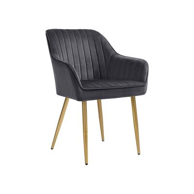 Chaise de salle à manger rembourrée avec pieds en métal