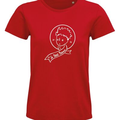 Rotes T-Shirt "Der kleine Prinz monochrom"