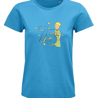T-shirt bleu " Anniversaire 75 ans "