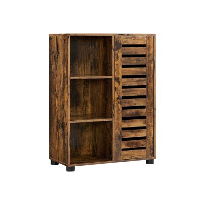 Buffet avec plateau en verre et porte coulissante
