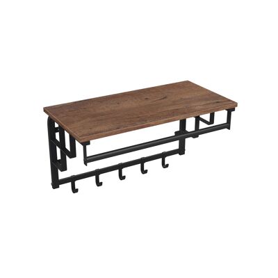 Coat rack with shelf hazelnut brown and black