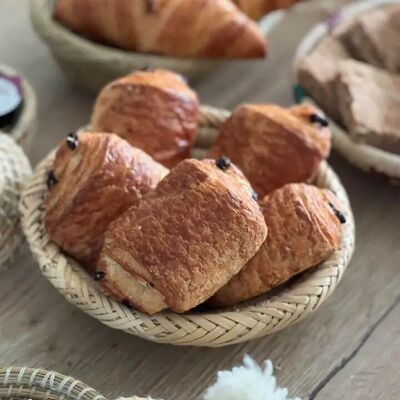Panier marocain naturel (rond) – Panier décoratif en feuilles de palmier tissées à la main