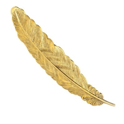 Vintage Gold Feather Brooch