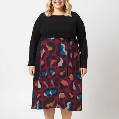 Abito semi-stampato rosa (T8833)