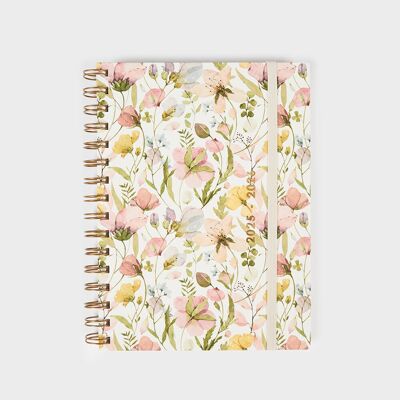 Agenda académique A5 2025-26 - Fleurs de printemps