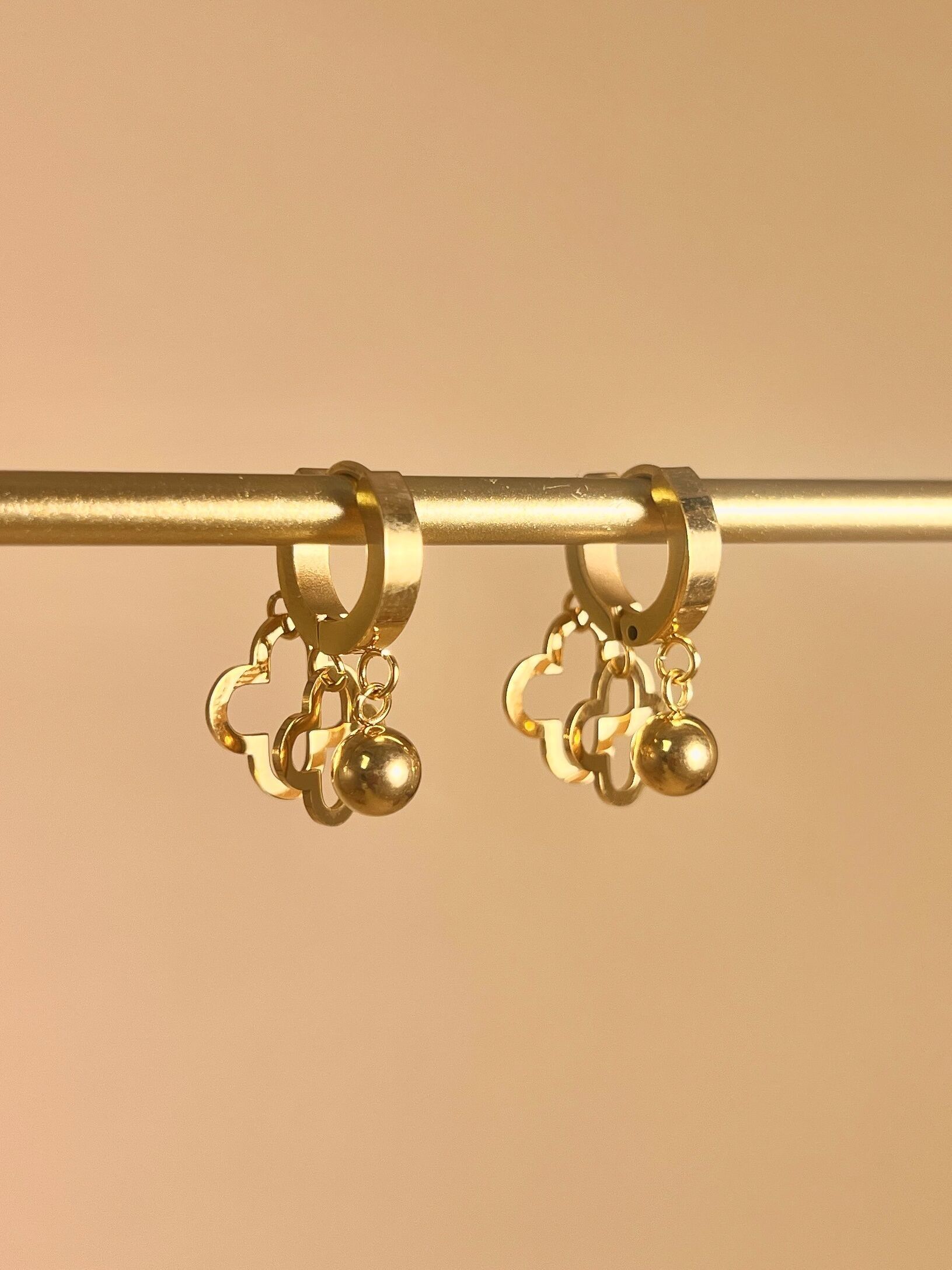 Stainless steel charm hoop earring